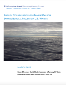 Liability Considerations for Marine Carbon Dioxide Removal Projects in U.S. Waters
